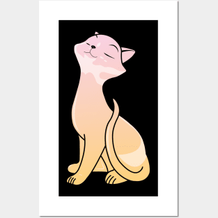 Peach Melba Kitsch Cat Posters and Art